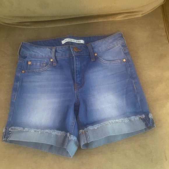 EUC Celebrity Pink Women's Blue Denim Shorts - Picture 1 of 4